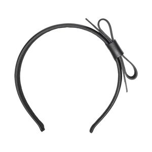 VALENTINO Red V Black Leather Bow Headband